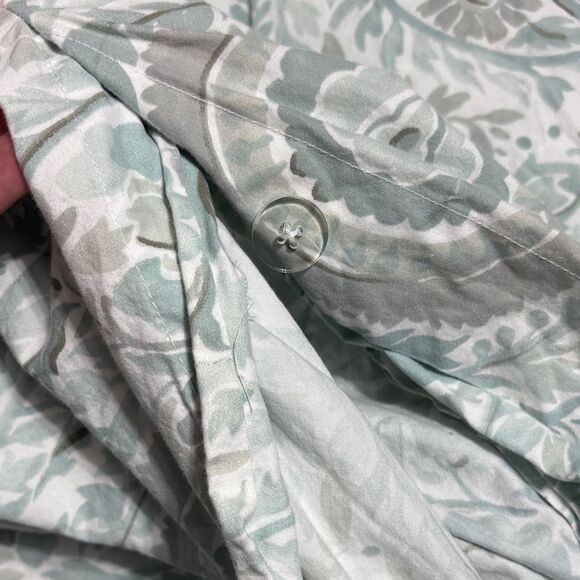 Pottery barn full/queen remy paisley cotton duvet cover blues boho - Picture 3 of 5